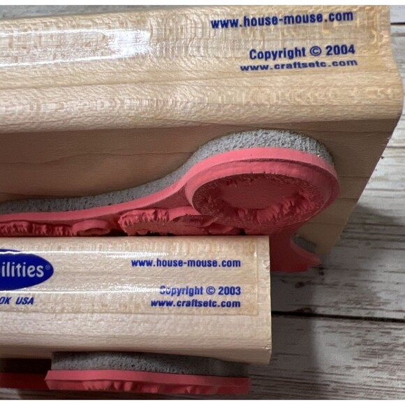 Lot of 2 Stampabilities House Mouse Wood Rubber Stamp Mice Vtg (2003-04) - Picture 5 of 12